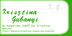 krisztina gubanyi business card